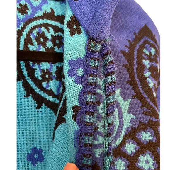 #1010 24WM | Arvi Vintage Tapestry Poncho Cape Shawl  One Size - Picture 8 of 9